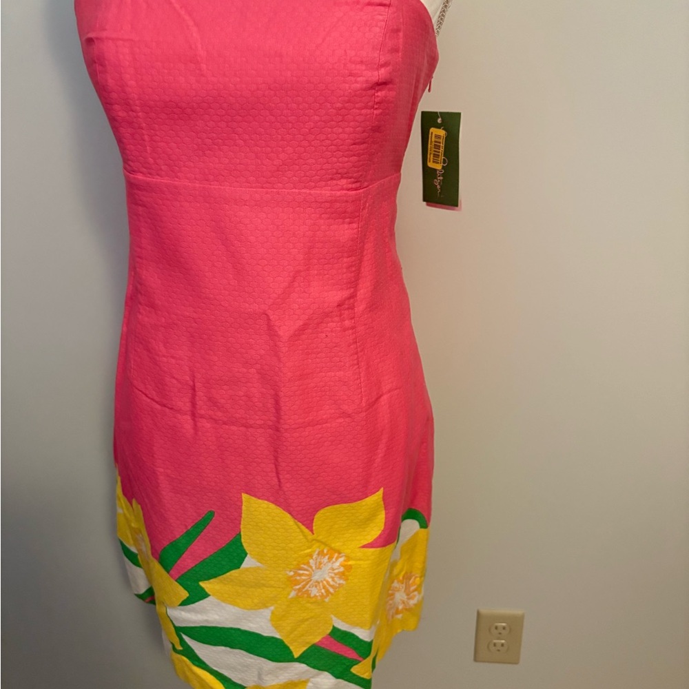 Pink Floral Strapless Dress brand new with tags